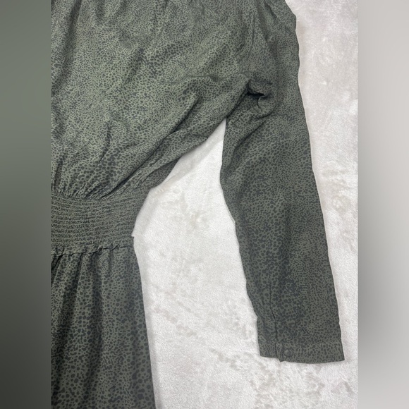 Rails Jasmine Olive Speckled Tiered Button Front Mini Boho Green Dress Size XS - Picture 13 of 16